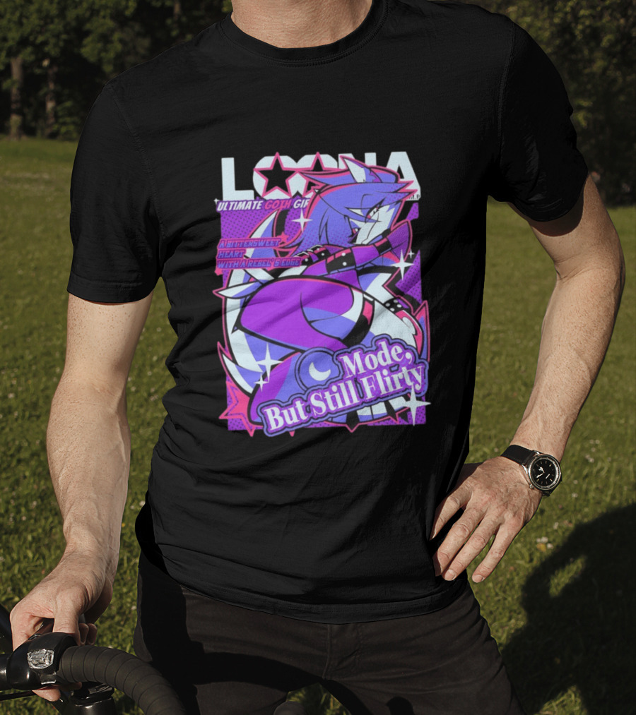 Loona Ultimate Goth Girl Mode But Still Flirty Helluva Boss A Bittersweet Heart With Rebel Edge T-Shirt
