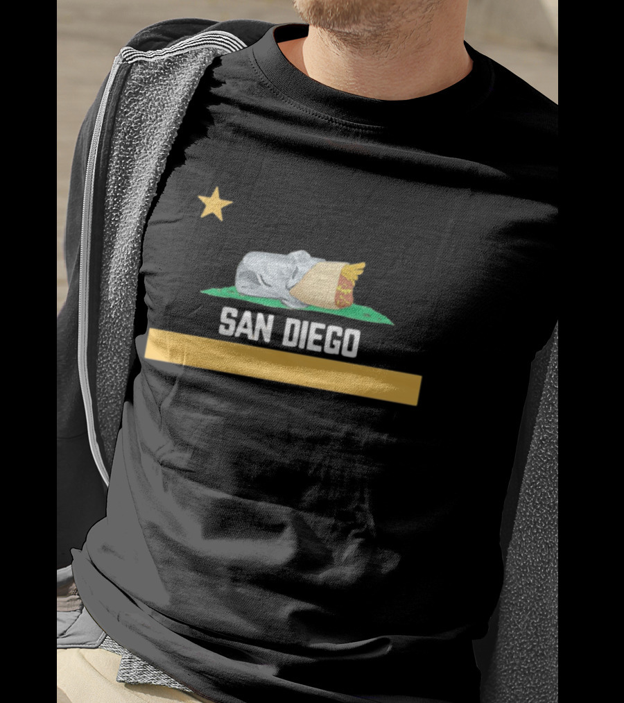 San Diego Padres Burrito Star California Baseball Team Fan T-Shirt
