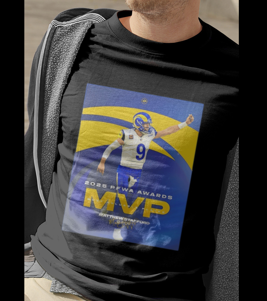 2025 PFWA Awards MVP Matthew Stafford Most Valuable Player T-Shirt
