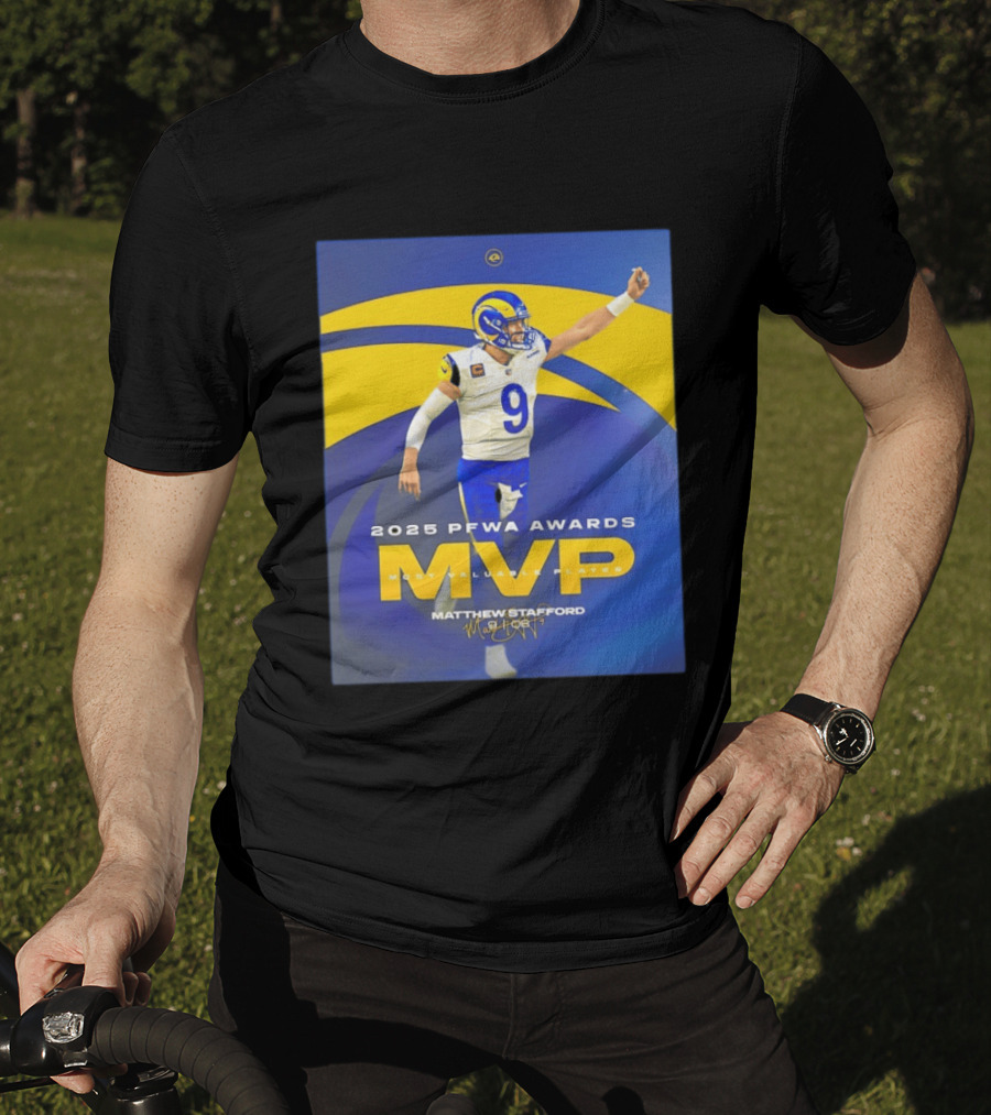 2025 PFWA Awards MVP Matthew Stafford Most Valuable Player T-Shirt
