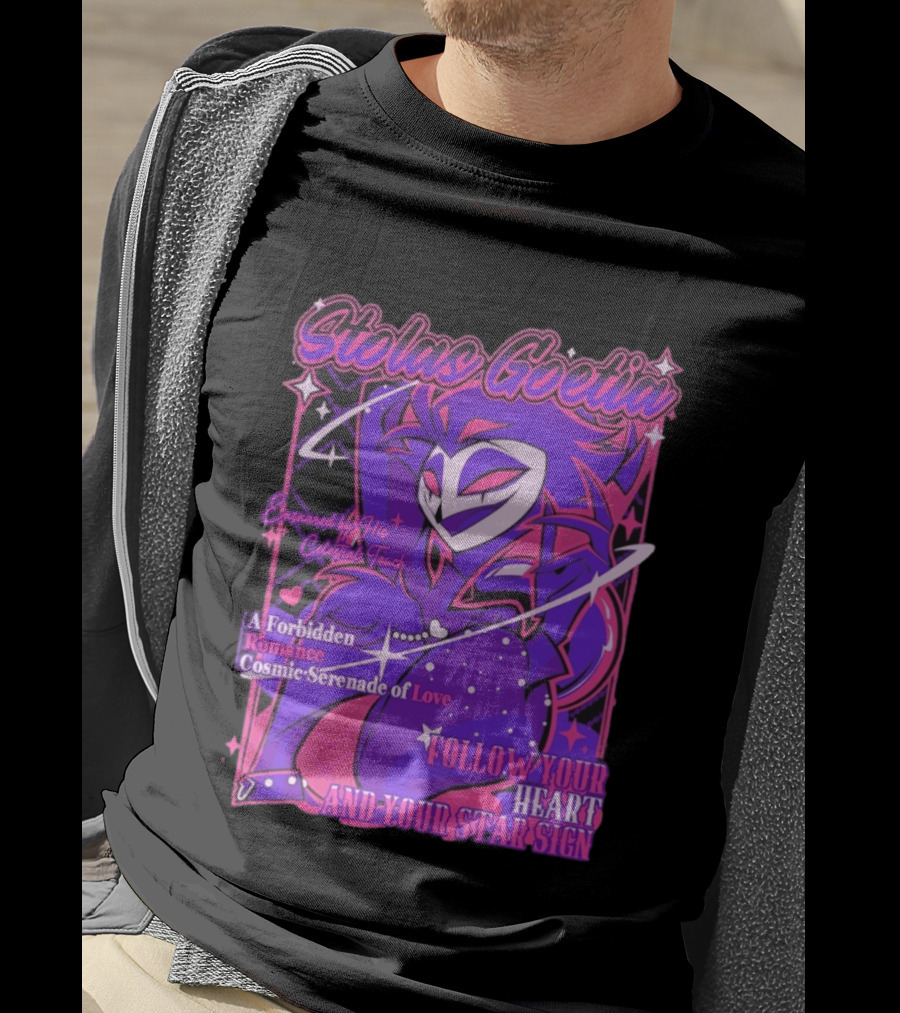 Stolas Goetia Cosmic Serenade A Forbidden Romance Follow Your Heart Star Sign T-Shirt