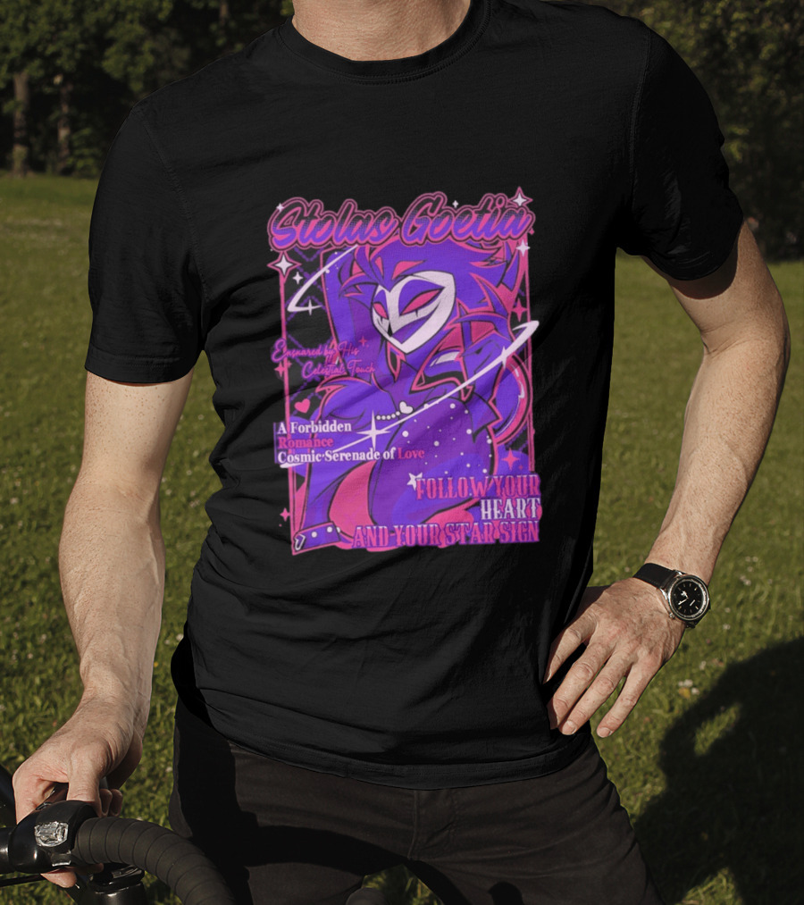 Stolas Goetia Cosmic Serenade A Forbidden Romance Follow Your Heart Star Sign T-Shirt