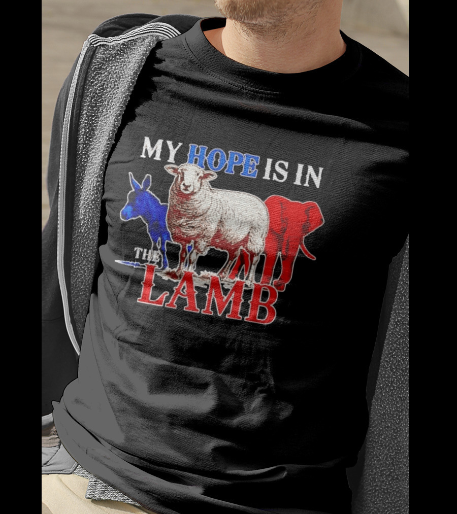 My Hope Is In The Lamb Red White Blue Animal T-Shirt