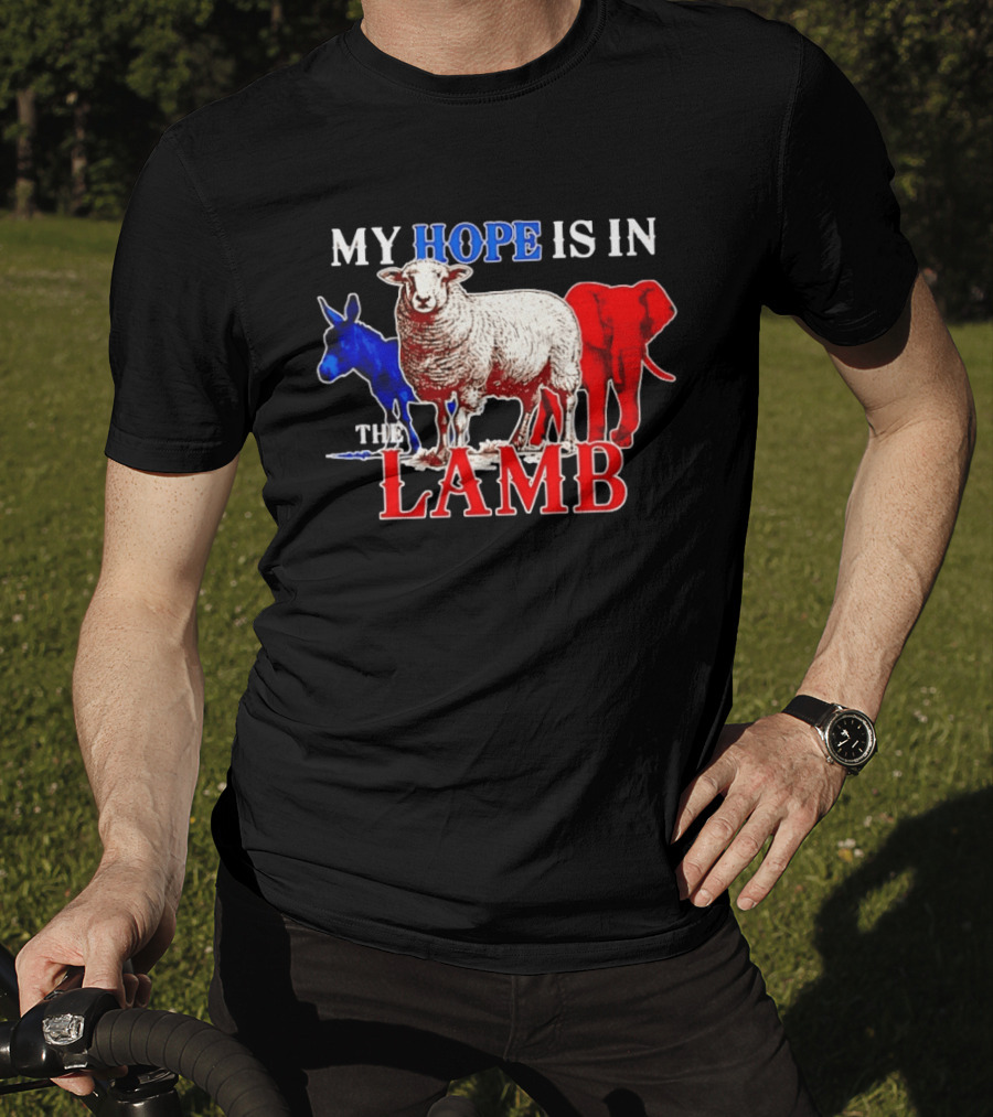 My Hope Is In The Lamb Red White Blue Animal T-Shirt
