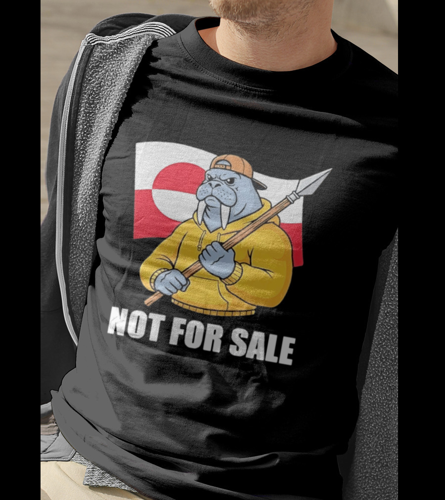 Walrus Holding Spear Greenland Flag Not For Sale T-Shirt