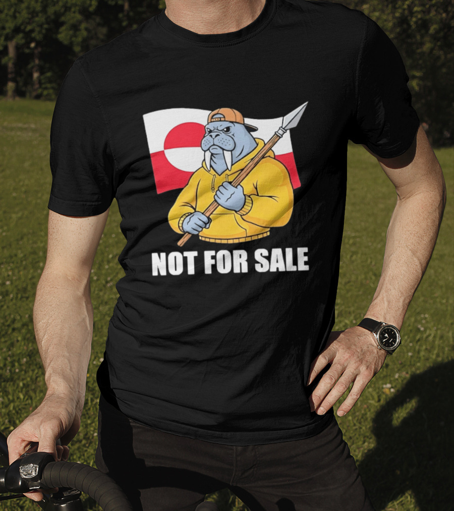 Walrus Holding Spear Greenland Flag Not For Sale T-Shirt