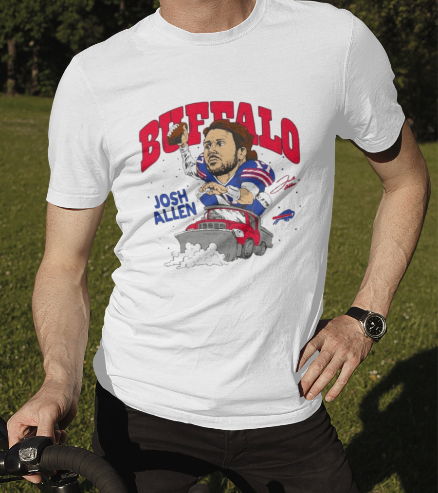 Buffalo Bills Josh Allen Snow Plow Football T-Shirt