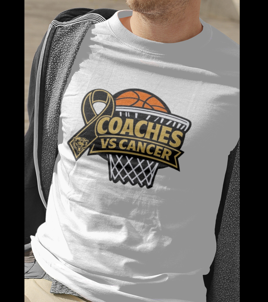 Coaches Vs Cancer Chicago Bears Basketball Ribbon Collaboration T-Shirt