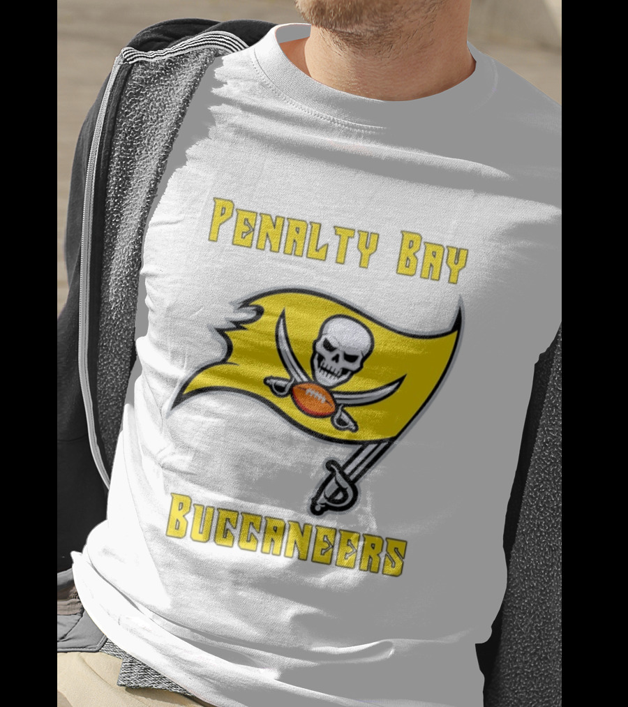 Penalty Bay Buccaneers Yellow Flag Football Skull Swords T-Shirt