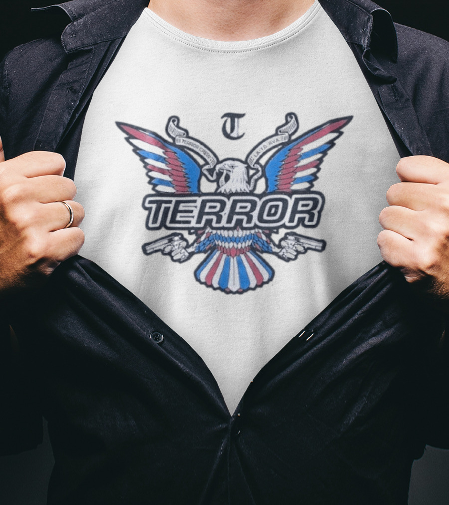 Terror Crew Eagle Two Guns Flata RVA Winged T-Shirt