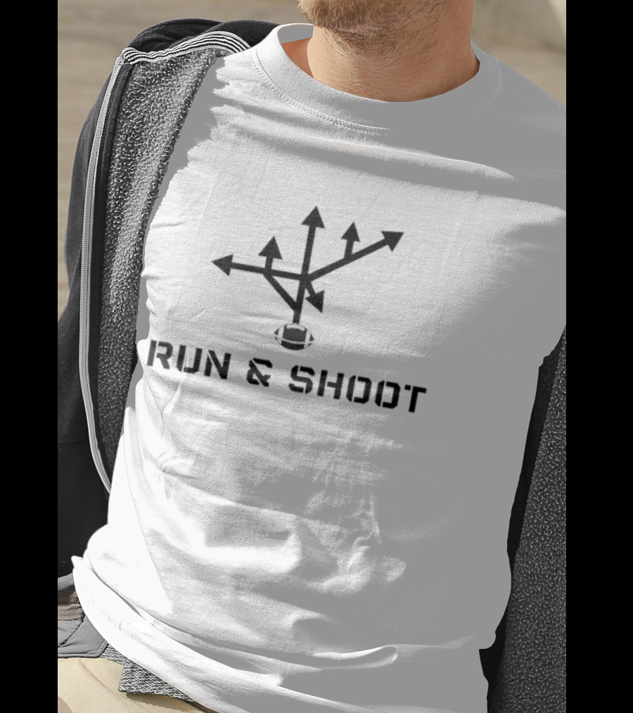 Run And Shoot Football Diagram Arrows And Ball T-Shirt