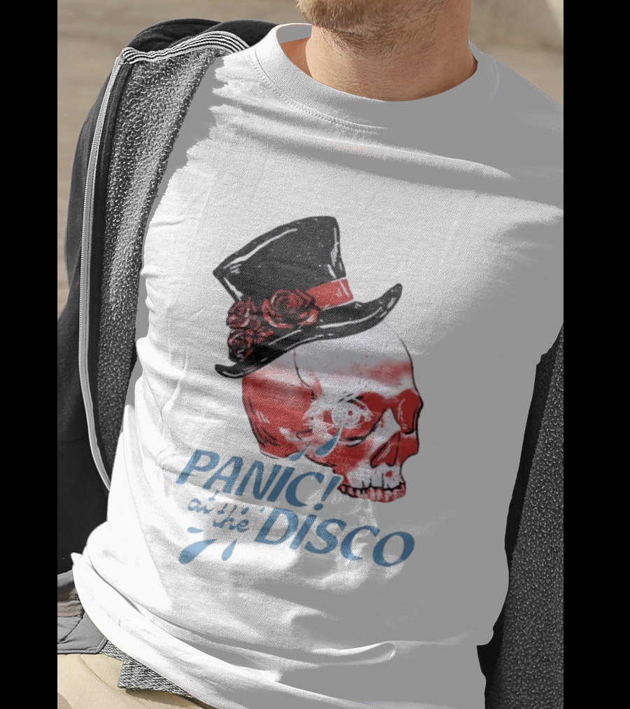 Panic At The Disco Skull Top Hat Roses T-Shirt