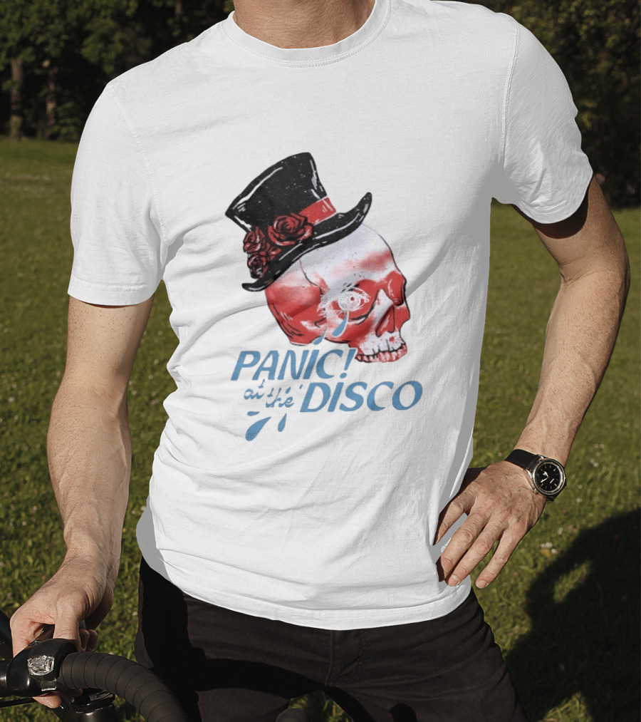 Panic At The Disco Skull Top Hat Roses T-Shirt
