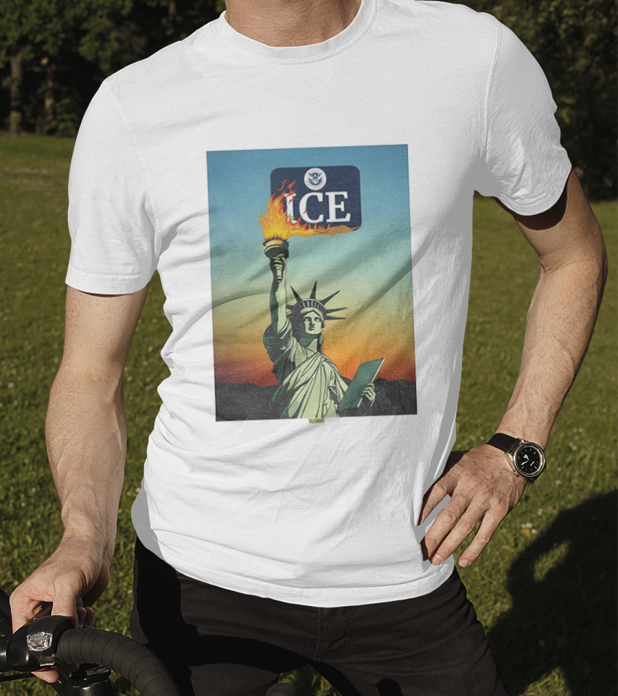 Statue Of Liberty Abolish ICE Protest Lady Liberty Anti Fascist Rally T-Shirt