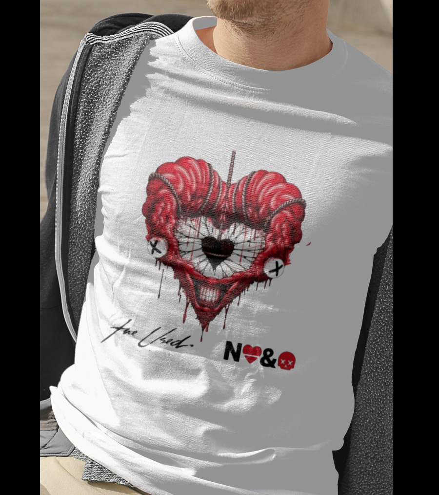 The Used In Love And Death Reimagined Heart Skull Dripping Inkprint T-Shirt