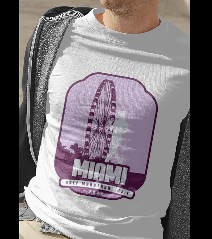 MIAMI Half Marathon 13.1 February 2 2025 Ferris Wheel T-Shirt