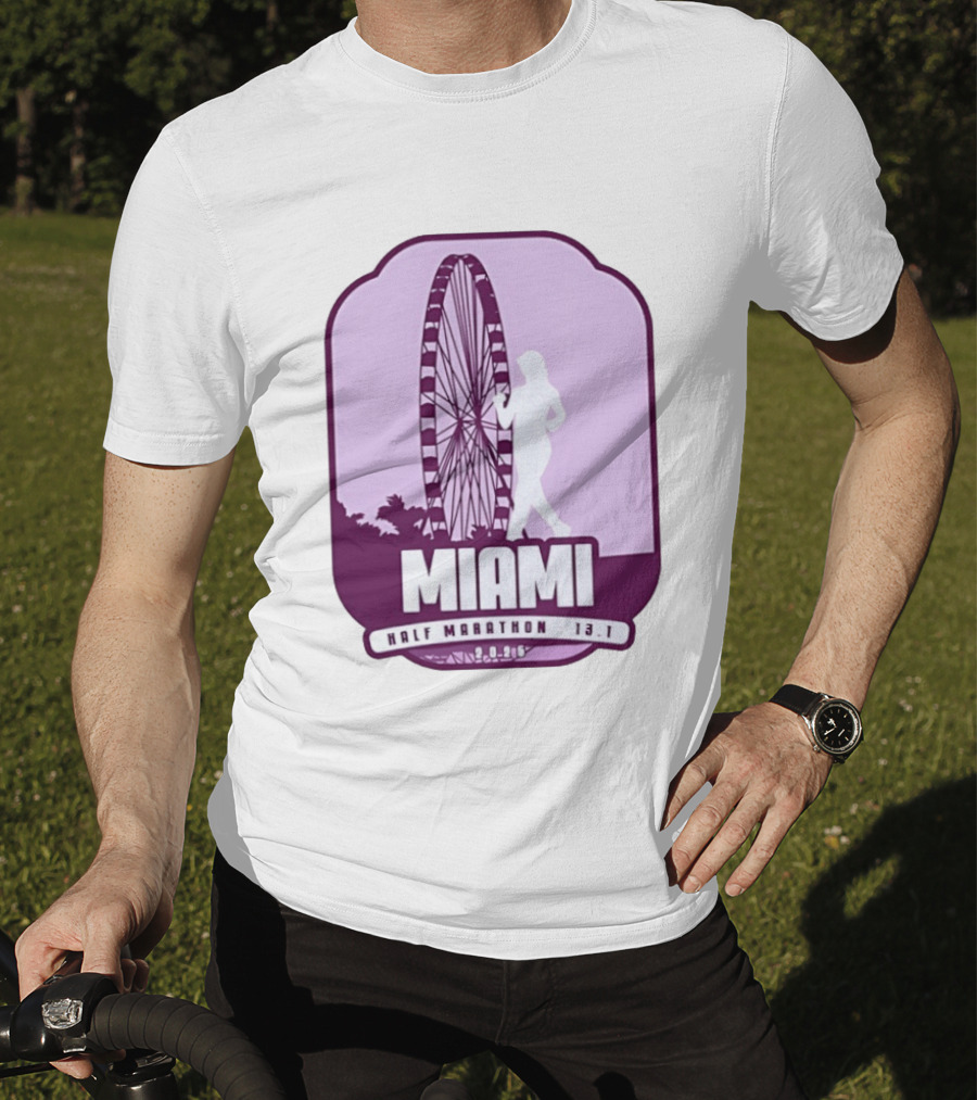 MIAMI Half Marathon 13.1 February 2 2025 Ferris Wheel T-Shirt