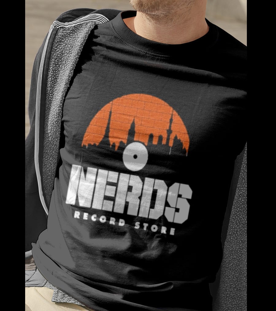 Nerds Record Store Brick Vinyl Drip T-Shirt