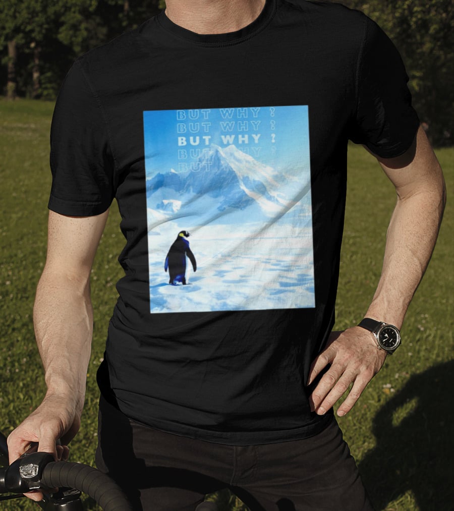 Penguin But Why Head Towards The Mountains Motivational T-Shirt
