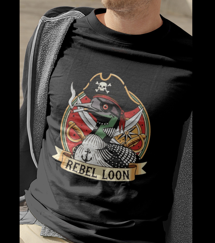Rebel Loon Pirate Minnesota Anti ICE Swords And Compass T-Shirt