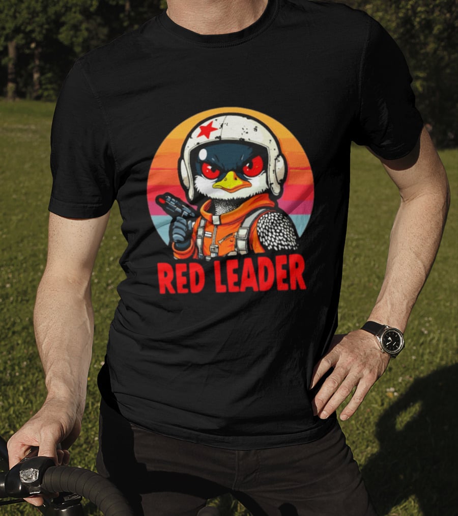 Red Leader Loon Pilot Retro Sunset T-Shirt
