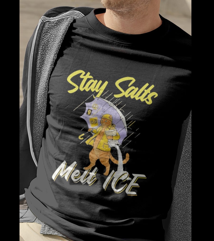 Stay Salty Cat Peace Anti ICE Movement T-Shirt