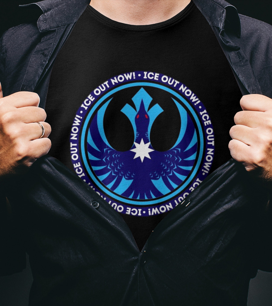 ICE Out Now Minnesota Rebel Loon Iconic Blue T-Shirt