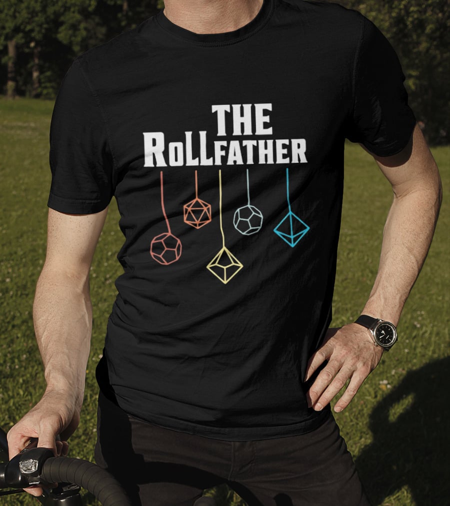 The Rollfather Geometric Dodecahedron Icosahedron T-Shirt