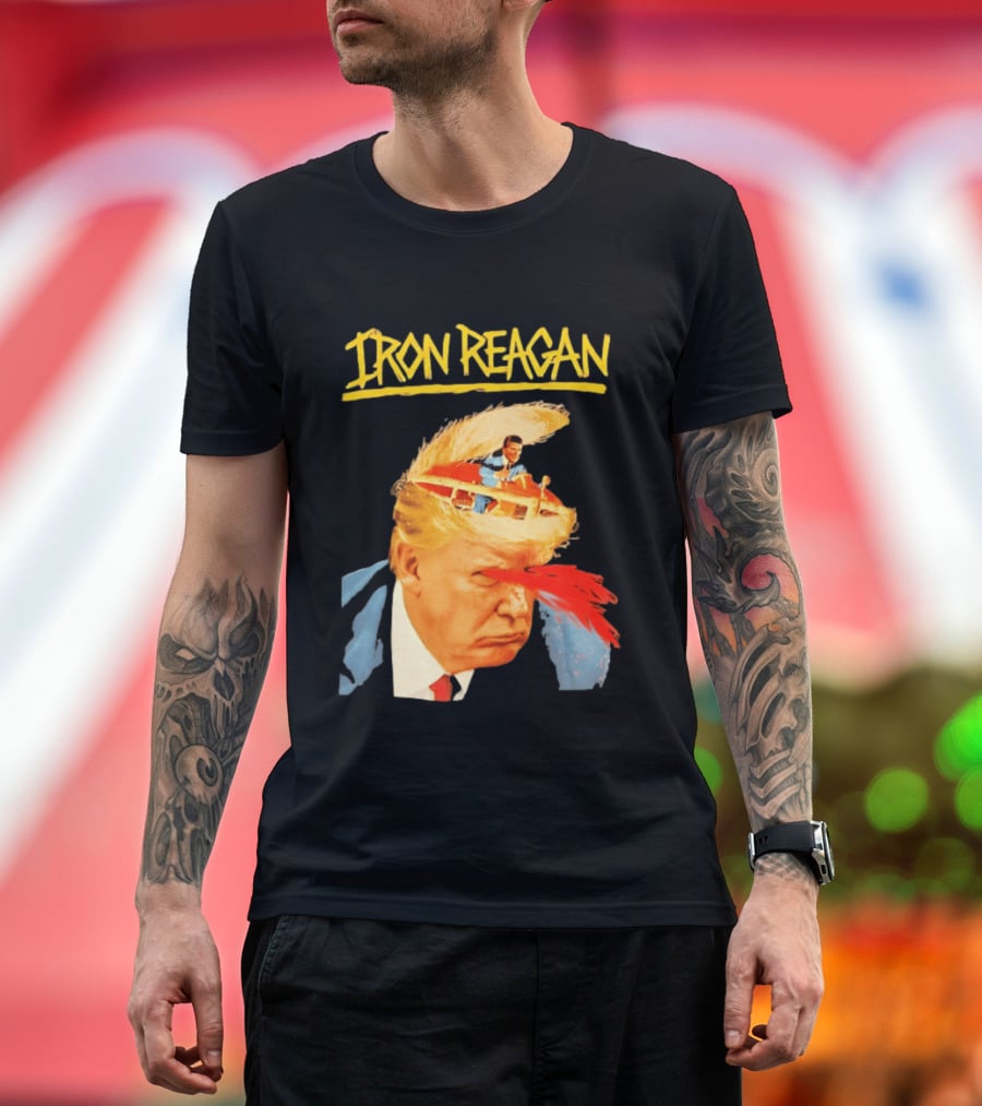 Iron Reagan Trump Cartoon Laser Beam Eye T-Shirt