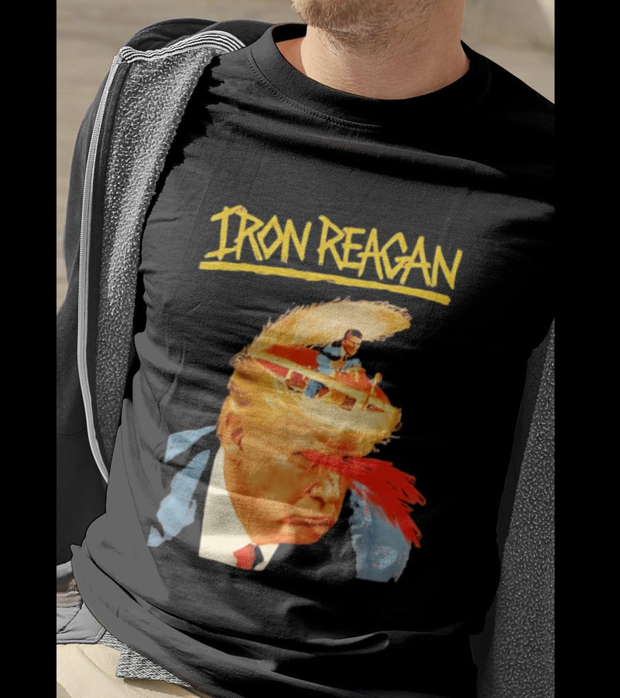 Iron Reagan Trump Cartoon Laser Beam Eye T-Shirt