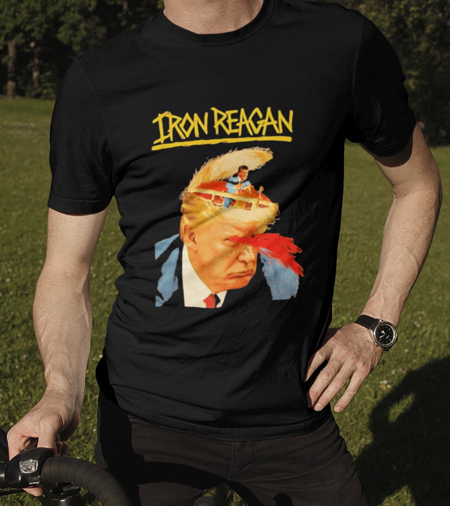 Iron Reagan Trump Cartoon Laser Beam Eye T-Shirt