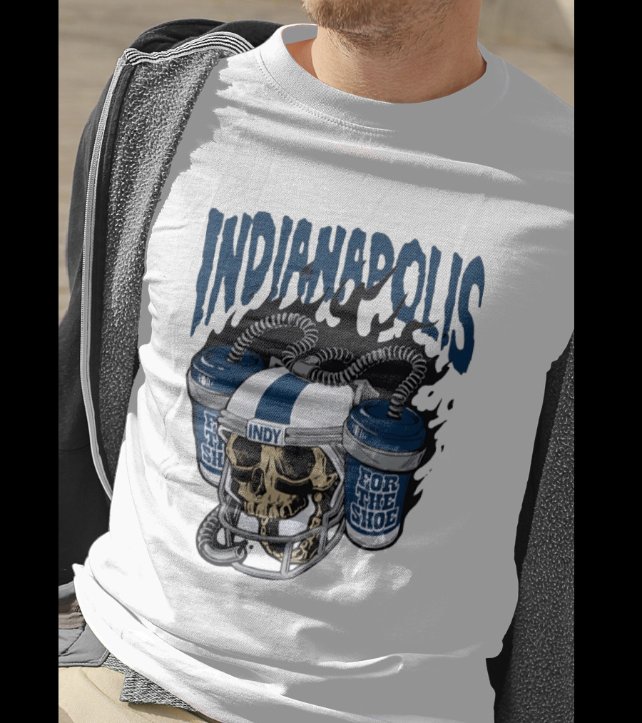Indianapolis Colts Skull Helmet Indy For The Shoe T-Shirt