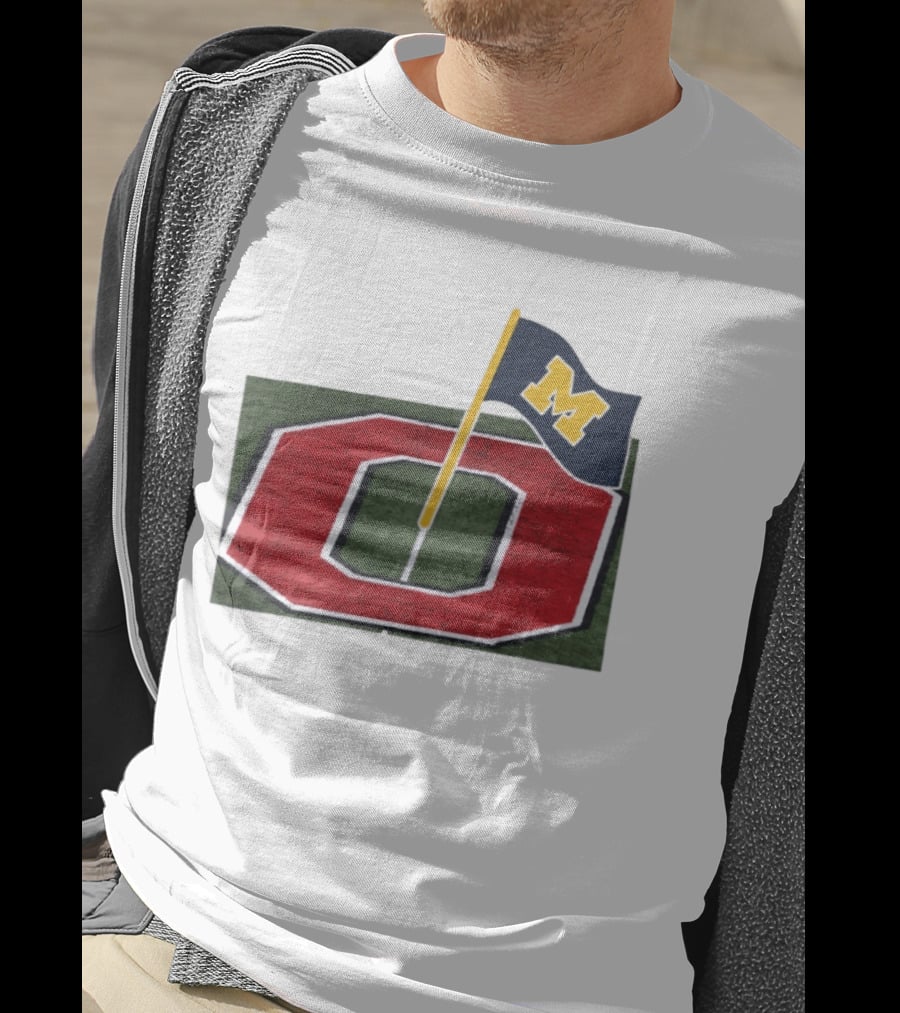 Michigan Flag Planting Ohio Rivalry Symbolic Gesture T-Shirt
