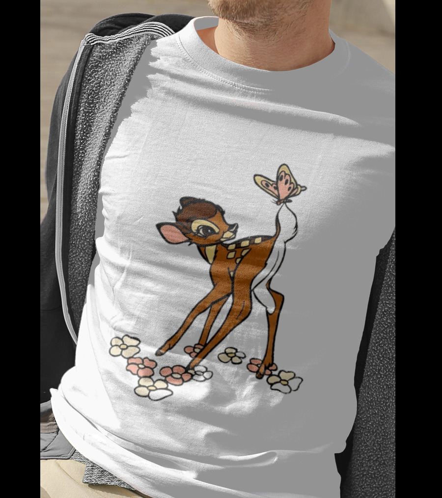 Bambi Baby Deer Butterfly Vintage Disney T-Shirt