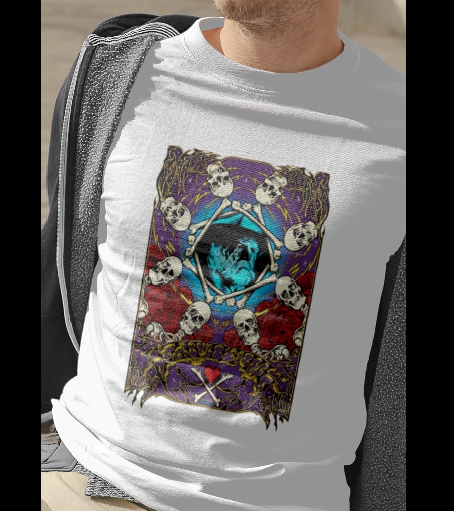 Skull And Roses Psychedelic Tribute Boby Weir In Loving Memory T-Shirt