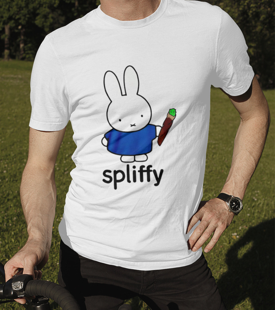 Bunny Spliffy Character Holding Joint T-Shirt