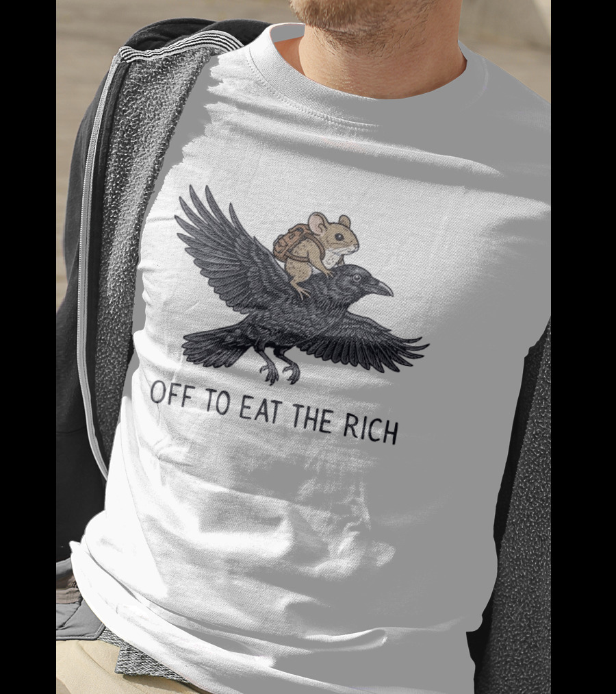 Mouse Riding Raven Off To Eat The Rich T-Shirt