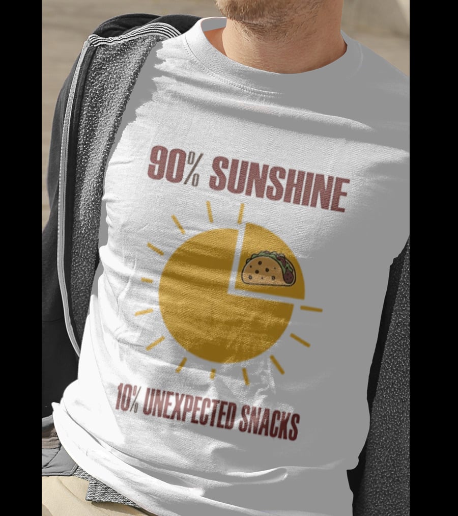90 Percent Sunshine 10 Percent Unexpected Snacks Tacos Pie Chart T-Shirt