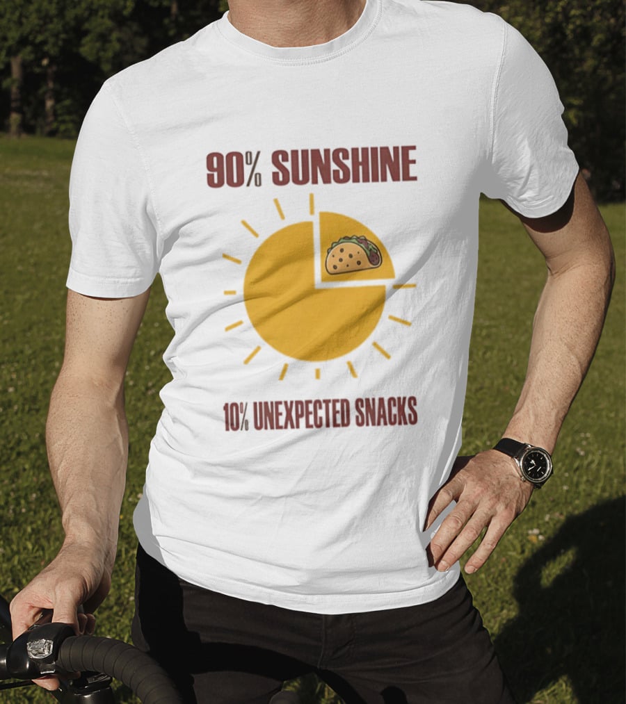 90 Percent Sunshine 10 Percent Unexpected Snacks Tacos Pie Chart T-Shirt