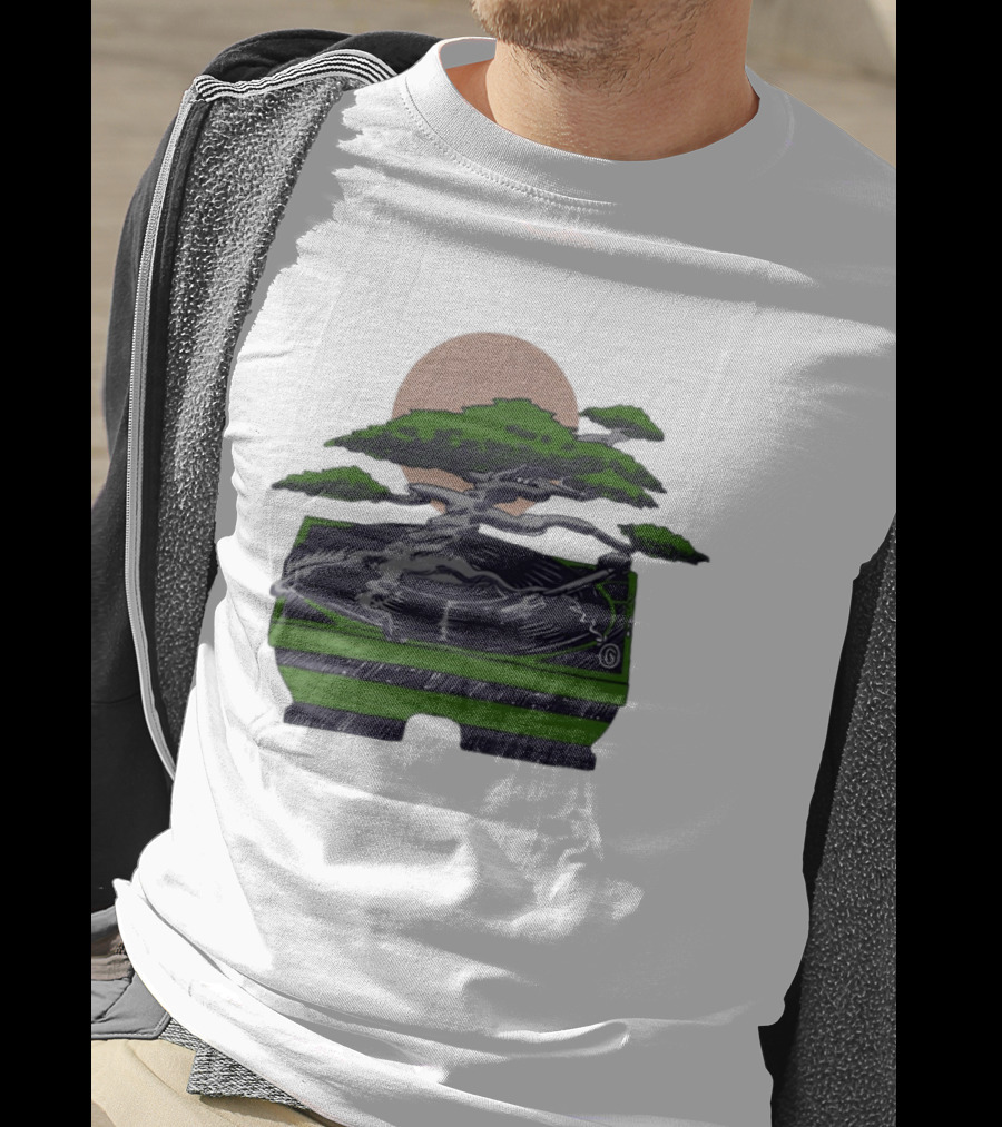 Zach Dempsey Bonsai Record Turntable Moon T-Shirt