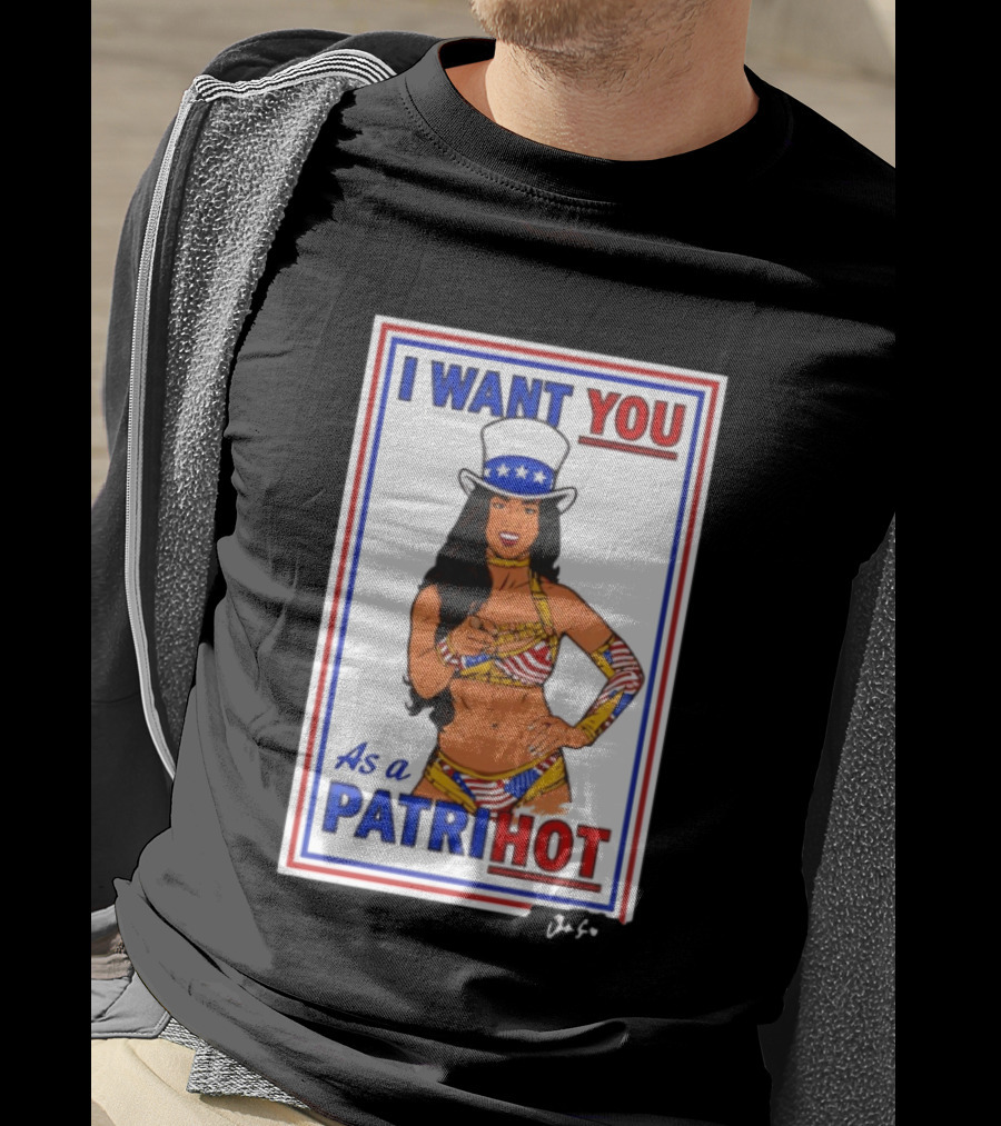 Chelsea Green Seattle Seahawks I Want You As A Patrihot Star Spangled Bikini T-Shirt