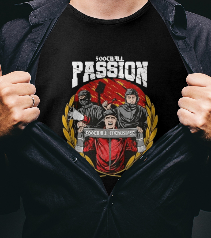 Football Passion Enthusiast Ultras Megaphone Flare Stadium T-Shirt
