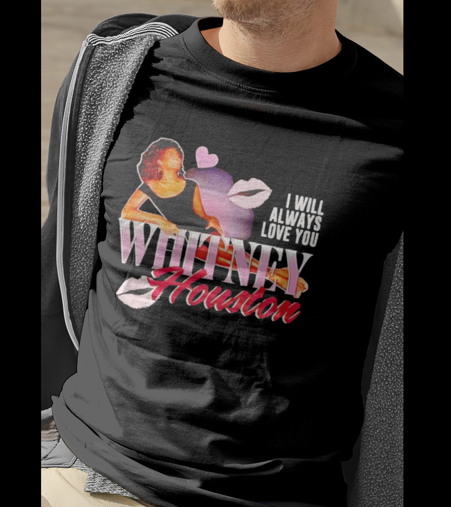 Whitney Houston I Will Always Love You Retro Lips Heart T-Shirt