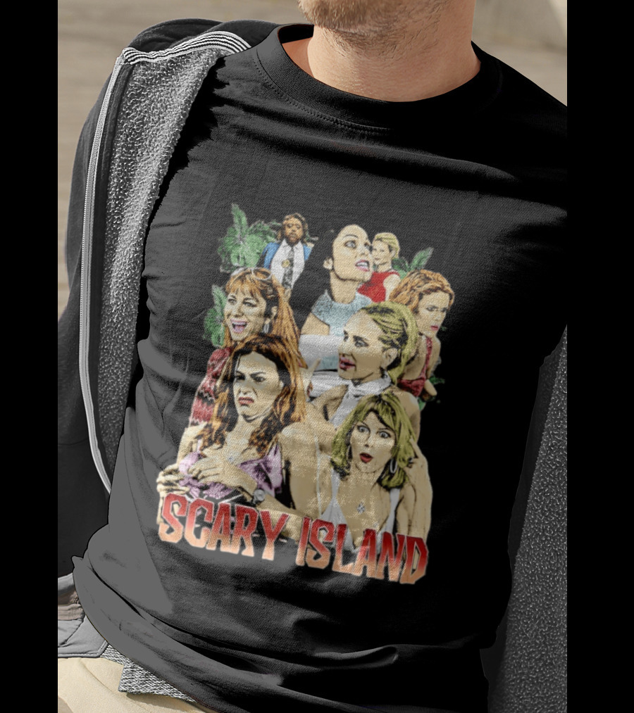 Scary Island Characters Jungle Adventure Cast Collage T-Shirt