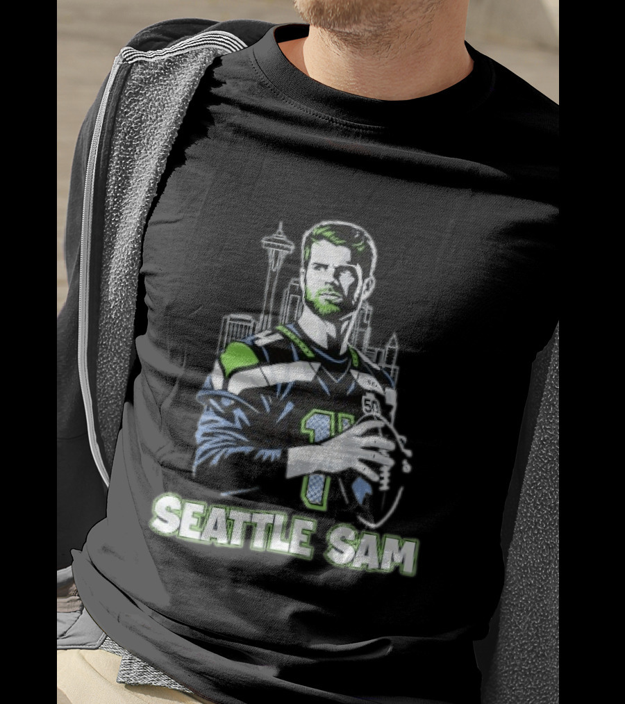 Seattle Sam 11 Football Skyline T-Shirt