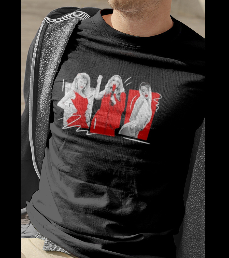 Kylie Minogue Evolution Red Outfit Collage T-Shirt