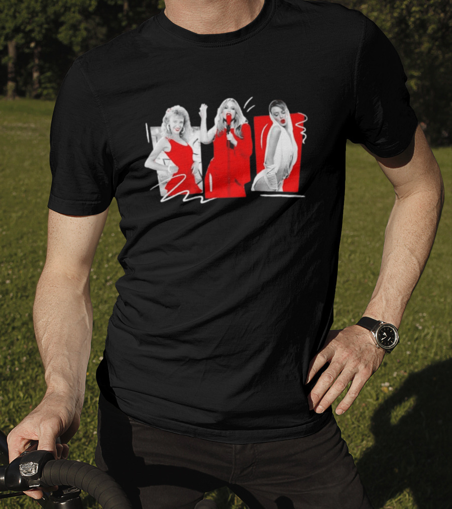 Kylie Minogue Evolution Red Outfit Collage T-Shirt