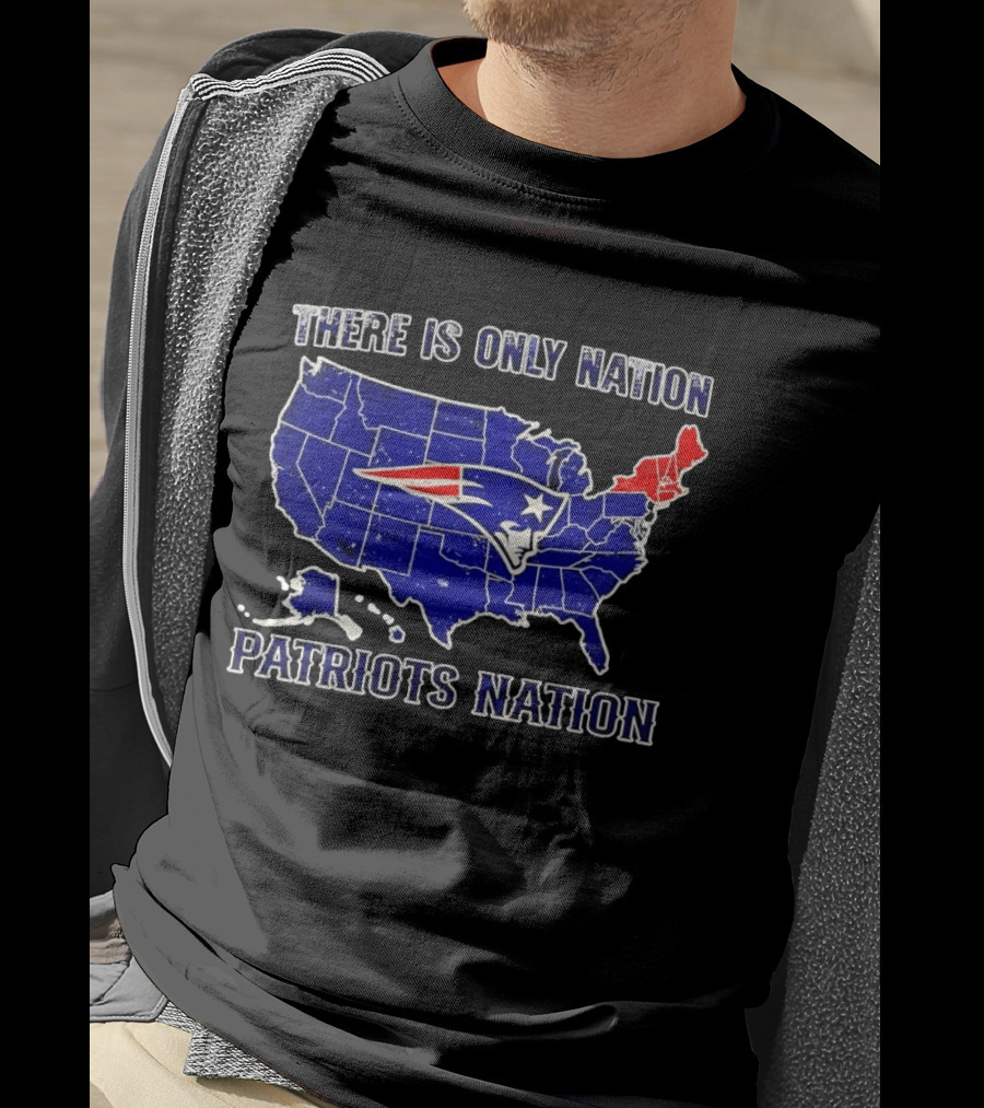 There Is Only Nation New England Patriots Nation Map T-Shirt