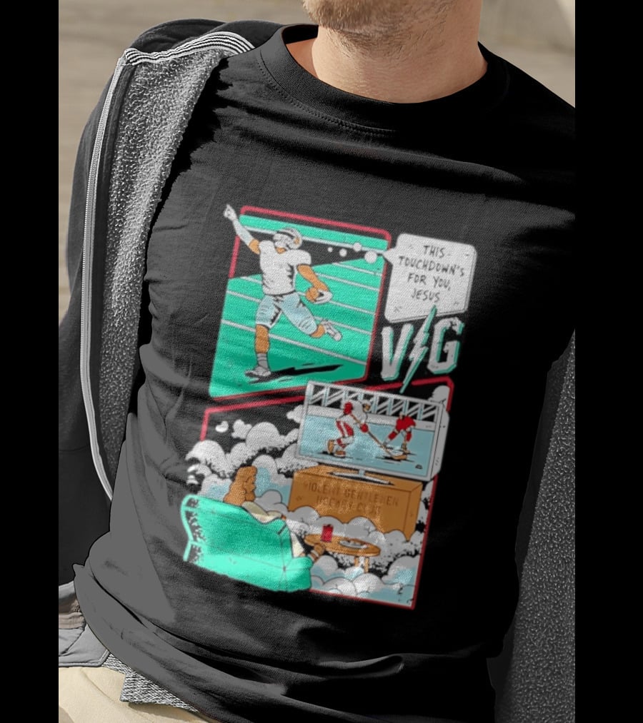 This Touchdowns For You Jesus Violent Gentlemen Hockey Club V/G T-Shirt