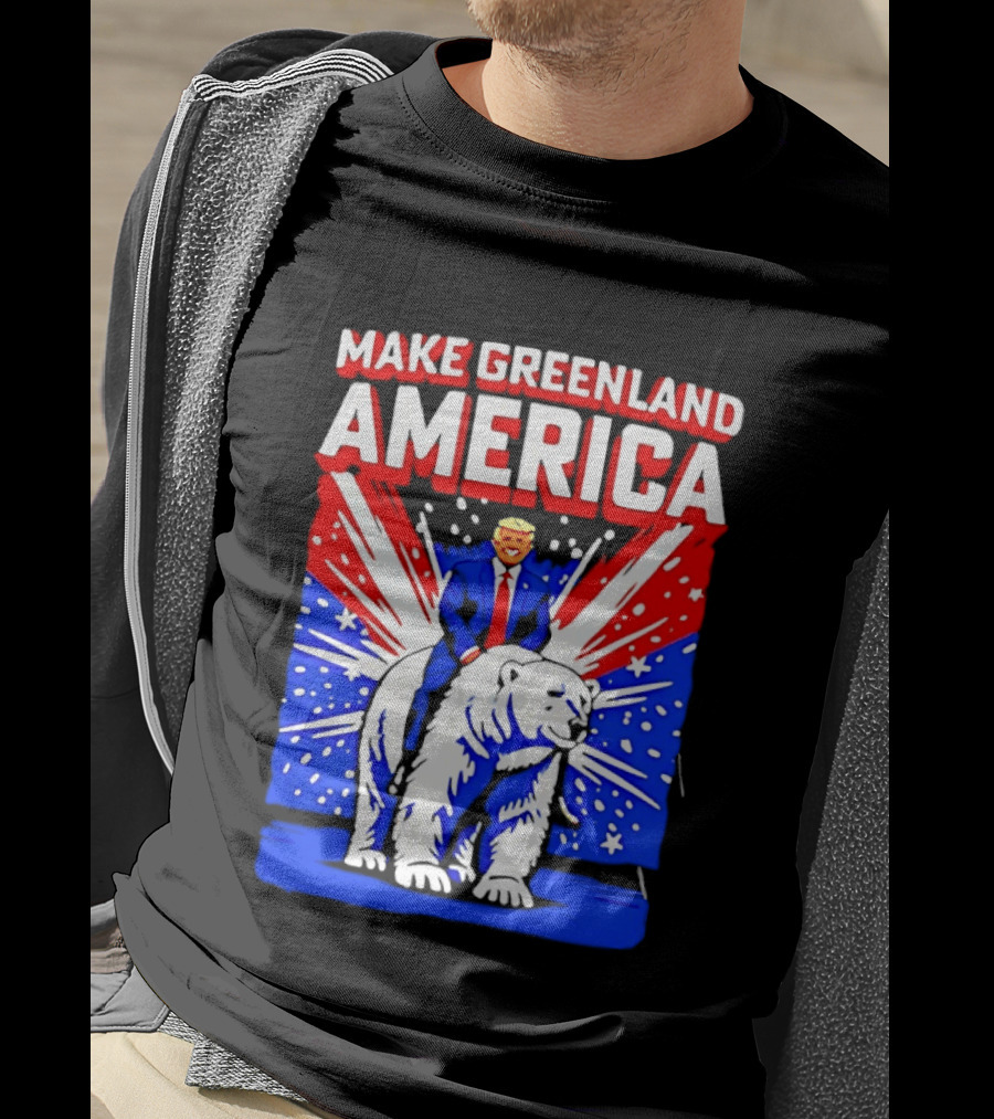 Make Greenland America Trump Riding Polar Bear T-Shirt